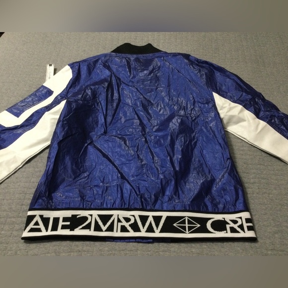 CREATE 2MRW MEN'S BOMBER JACKET CS9627 Blue/Wht - Picture 11 of 11